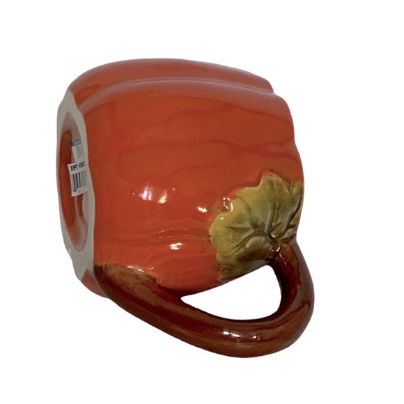 Harvest Pumpkin Mug Artisan Hand Painted Glazed Ceramic Functional Art - Picture 3 of 15